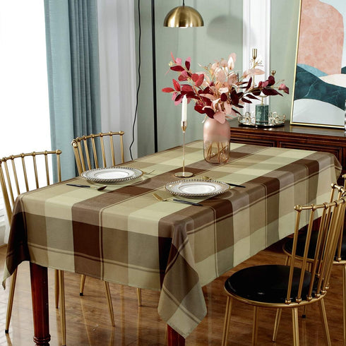 Rectangle Tablecloth Plaid Style Polyester Table Cloth, Spillproof, Dust-Proof, Heavy Weight for Kitchen Dining Table