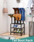 Closet, viewcare Black Boot Rack, Small Boot Rack Organizer Tall Boots with Shoe Rack for Bamboo Wood Shoe Shelf