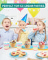24 Pack Set, Frozen (24) Tellshun Ice Cream Bowls and Spoons Yogurt Cups with Spoons Durable Plastic Candy Color Cute