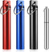 Portable Toothpick Holder 4PCs, Metal Dispenser, Pocket Waterproof Case with Keychain, Travel Purse Ear Wax Removal