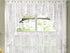 Sweet Home Collection Old World Style Floral Heavy Lace Kitchen Curtain Swag Pair, Hopewell White