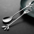 AnSaw Elegant Silver Leaf Coffee Spoons - 10-Piece Mini Stainless Steel Espresso & Dessert Tea Spoons, 4.7"