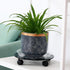 1 Packs 13" Large Metal Plant Caddy with PU Wheels Heavy-Duty Wrought Iron Rolling Plant Stands Indoor Outdoor Wheeled