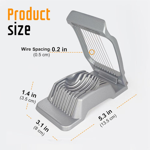 Egg Slicer for Hard Boiled Eggs, Stainless Steel Wire, Multipurpose Heavy Duty Aluminium Egg Cutter Dishwasher Safe