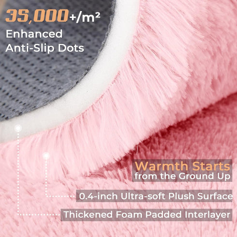 4x6 4 6 OPPODREAM Pink Rugs for Bedroom, Ultra-Soft Fluffy Area Rugs for Living Room, x Shag Carpet for Nursery, Kids