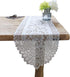 Tinsow 2 Pack Cotton Crochet Lace Rectangular Table Runner, Dresser Scarf Doilies (White Style, 13" X 44")