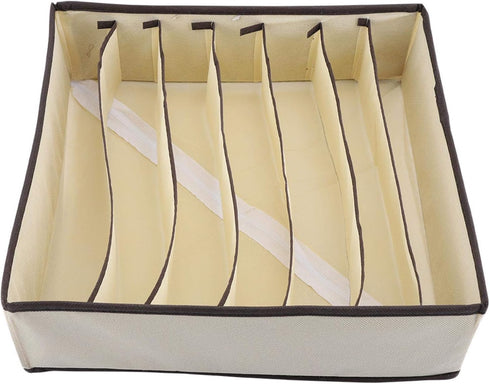 Aramox Portable Foldable Divider Storage Box Case for Bra Underwear Sock, 7 Grids for Organization