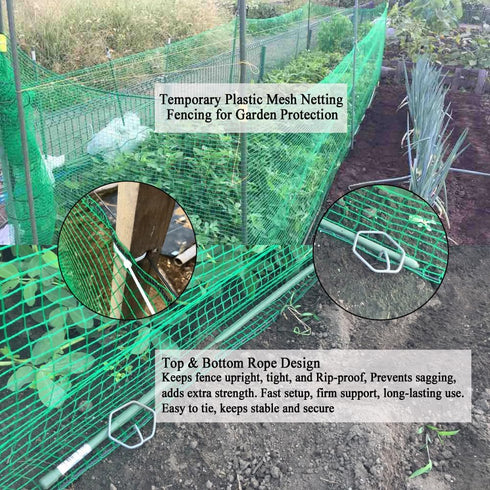 5x100 Plastic Garden Fence FT Deer Fence Netting, Temporary Mesh Fencing Animal Barrier for Deer, Chicken, Poultry