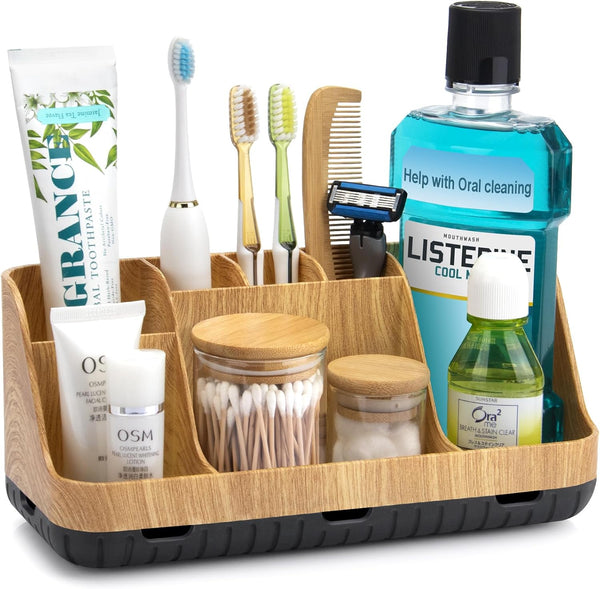 Bathroom Organizers and Storage, Detachable 7 Slots Kids Electric Toothbrush and Toothpaste Holder for Bathroom