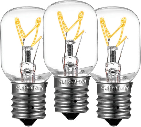 UP2WIN Light Bulb Compatible with Whirlpool 8206232A, 40w 125v Microwave Oven Light, E17 Base, 3 Pack
