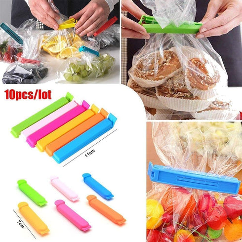 10Pcs 7Cm Plastic Sealing Clips, Bag Clamp for Food and Snack Bags, Portable Home Snack Storage Folder, Clamp Sealer Preserve Food Fresh Specialty Appliances by Calsgkspray