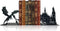 Xyverart Unique Metal Castle Dragon Bookends, Midieval Castle Mystic Decorative, Fantasy Bookends, Decorative