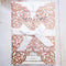 20PCS Laser Cut Wedding Invitations Cards 5 x 7.28 with Hollow Rose and Ivory Ribbons for Bridal Shower