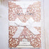 20PCS Laser Cut Wedding Invitations Cards 5 x 7.28 with Hollow Rose and Ivory Ribbons for Bridal Shower