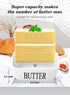 Large Butter Dish with Lid, Ceramic Butter Keeper for 2 Sticks, Includes Knife and Sponge Scrubber, White
