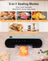 CROWNFUL Vacuum Sealer Machine - Automatic One Touch Food Sealer with Built-in Cutter, 1 Bag Rolls & 5 Bags