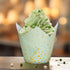 Whaline 200Pcs Sage Green Gold Dots Tulip Cupcake Liners, Greaseproof Muffin Baking Liners for Party Decor