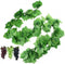 12 Strands 90 ft Artificial Fake Grape Vines - Hanging Plant Garland with 3 Strings Grapes for Decor
