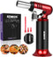 Semlos Refillable Butane Torch with Fuel Gauge - Adjustable Flame Kitchen Lighter for DIY, Creme Brulee, Soldering