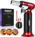 Semlos Refillable Butane Torch with Fuel Gauge - Adjustable Flame Kitchen Lighter for DIY, Creme Brulee, Soldering