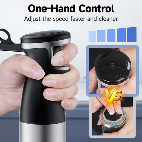 Immersion Hand Blender 5 in 1, 800W Electric Handheld Stick Mixer for Kitchen Soup, Mayo, Smoothie, Baby Food