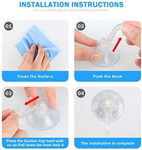 Clear Plastic Suction Cup Hook, oobest 6 Pack Ultra Heavy Duty Hooks, Strong Power Lock, Waterproof, Oil-Proof for
