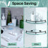2 2-tier 9.25 Inches Crowye Pcs Corner Shower Shelf Glass Corner Shelf Stainless Steel Wall Mounted Bathroom Organizer