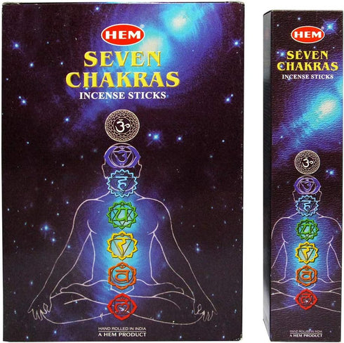 HEM 7 Chakra Incense Sticks (35 Sticks 12 Box) - Natural Fragrance for Aromatic Rooms