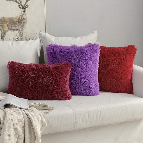 MIULEE 18 x 18 Inch Pack of 2 Luxury Faux Fur Throw Pillow Cover, Plush Cushion Cover Shell for Sofa, Bedroom, Car,