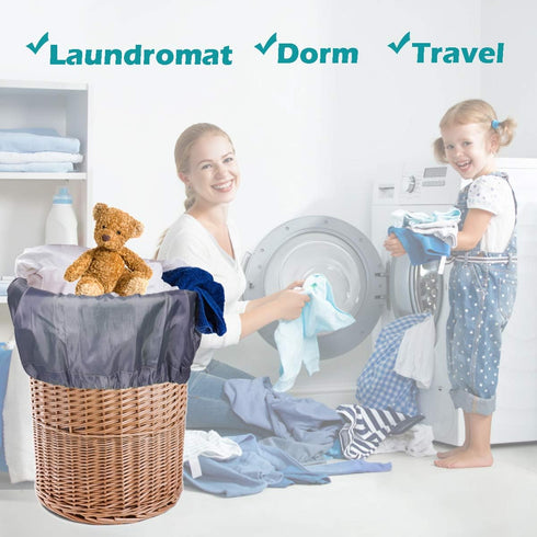 Heavy Duty Laundry Bag 2 Pack, XL Nylon Laundry Bags with Straps, Washable Large Organizer with Drawstring Closure