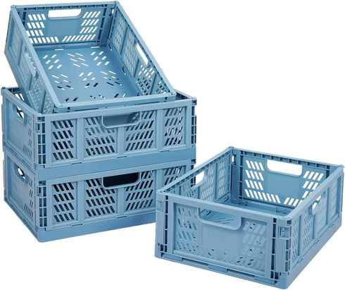 Phyllia 4 PC Plastic Baskets for Shelf, Stackable Storage Bin Organizer for Home Kitchen