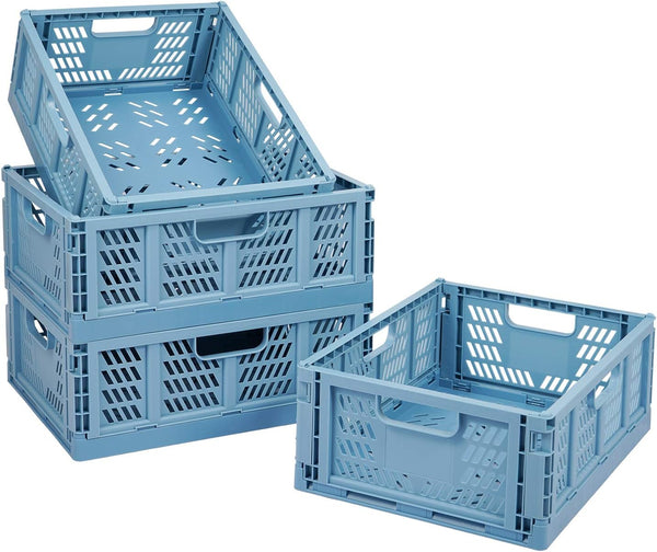 Phyllia 4 PC Plastic Baskets for Shelf, Stackable Storage Bin Organizer for Home Kitchen