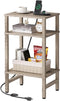 Asgolion 3 Tier End Table with Storage and Fast Charging Station, Tall