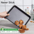 HONGBAKE 2 Pack 9.7X7.5" Toaster Oven Pans, 57% Thicker Nonstick Cookie Sheet Pan Set
