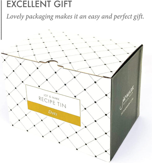 Jot & Mark Decorative Recipe Tin Box for 4” x 6” Cards, Greeting Card Holder