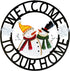 Welcome to Our Home Rustic Metal Snowmen Hanging Welcome Signs for Front Door Wreaths and Garden Decor