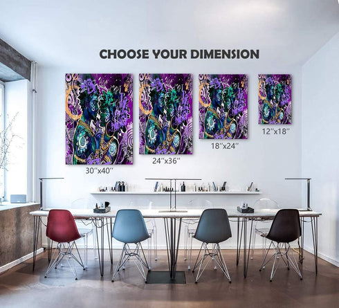 GUTTATY African American King and Queen Canvas Wall Art - Modern Abstract Graffiti Painting for Home Decor, 12"Wx18"H