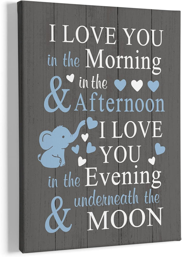 HIWX Baby Elephant Nursery Decor - I Love You In The Morning