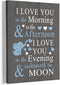 HIWX Baby Elephant Nursery Decor - I Love You In The Morning