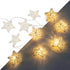 6 ft 10 LED Metal Rattan Style Star String Fairy Lights Garland, Battery Operated, Wedding Holiday Christmas Tree, Warm