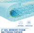 SINWEEK 2 Inch Twin XL Memory Foam Mattress Topper, Pressure Relieve CertiPUR-US Certified, 39x80 Inches, Blue