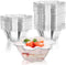 SOUJOY 100 Pack Ice Cream Cup, 8.5Oz Clear Flower Shape Disposable Dessert Serving Bowl
