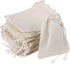 20 Pcs Muslin Drawstring Bags - Natural Unbleached Cotton for Straining Herbs, Coffee, Soup, Spice Bags - 6 x 4 Inches