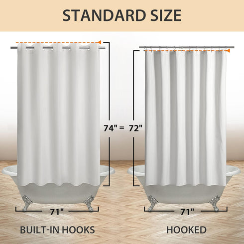 River Dream No Hook Hotel Cloth Shower Curtain - Waterproof Soft Washable Fabric with Magnets, Standard Size