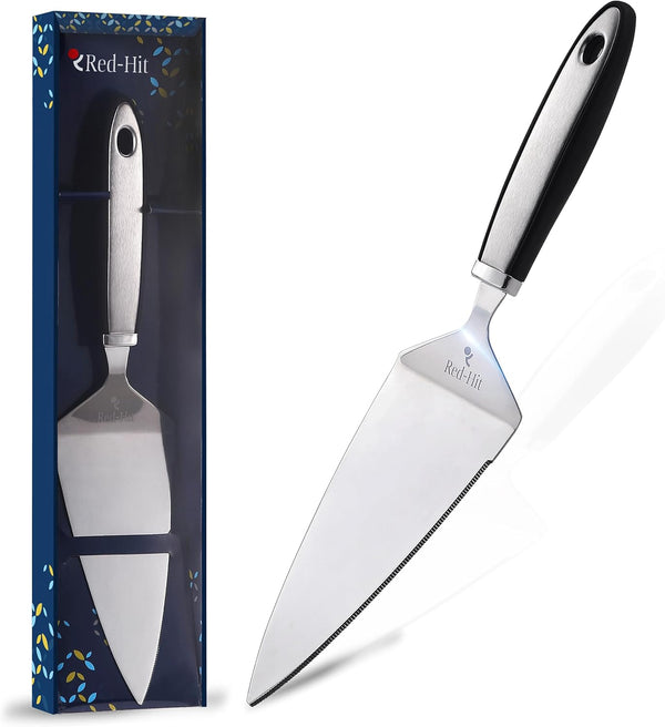 Cake Cutter and Pie Server, Stainless Steel Angled Spatula with Serrated Blade, Professional Wide Slicer for Cakes,