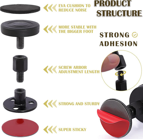 RAIHOMKIT 4 Pack Cabinets,30-68mm Headboard Stoppers,Adjustable Threaded Bed Frame Anti-Shake Tool,Bed Stoppers
