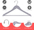 Quality Wooden Hangers Set of 10-Pack - Slightly Curved Solid Wood Coat Hangers with Stylish Chrome Hooks (Gray, 10)