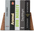 Firmly TILISMA Walnut Bookends for Shelves | Wooden Book Ends for Shelves | Sturdy Book Holders, Stoppers with Metal
