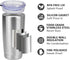 SUNWILL 20 oz Travel Coffee Tumbler, Stainless Steel Insulated Mug with Lid for Hot and Cold Drinks, Silver