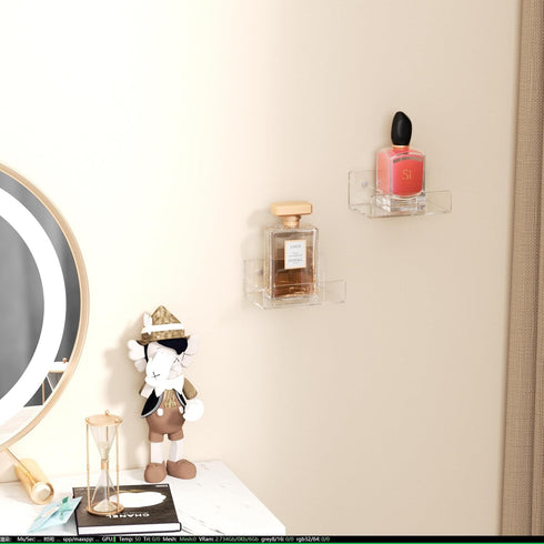 5'' 2 Pack, 5 Inch Clear Acrylic Wall Shelf Small Wall Shelves Display for Small Space